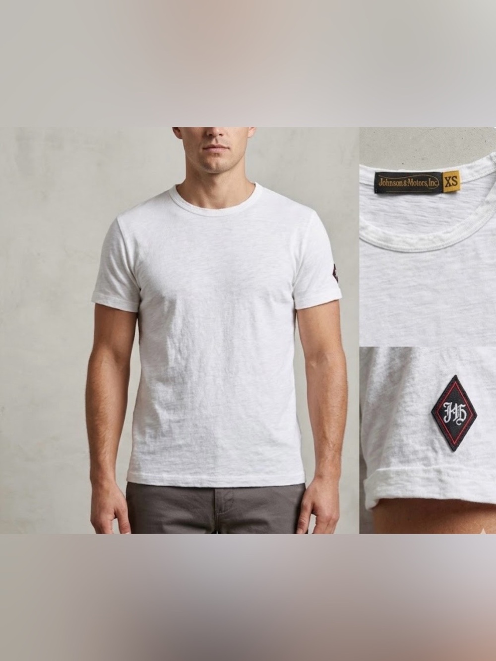JOHNSON MOTORS White Short-Sleeve Crewneck Tee SIZE XS
